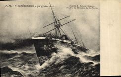 CPA Bateau Paquebot Orenoque par mauvais temps