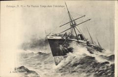 CPA Bateau Paquebot Orenoque par grosse mer dans l'Adriatique