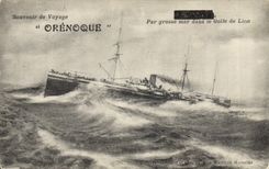 CPA Bateau Paquebot Orenoque par grosse mer dans le Golde de Lion