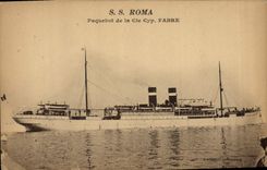 CPA Bateau Paquebot SS Roma Cie Cyp Fabre