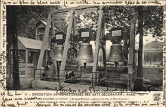 Vintage Postcard Bell International exhibition of Decorative Arts Paris bells of Corbie