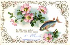 CPA Fantaisie Paques Poisson 1er Avril 