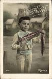 CPA Fantaisie Paques Poisson Enfant 1er Avril 