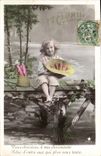 CPA Fantaisie Paques Poisson Enfant 1er Avril 