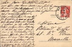 Postal Recolección de las flores de tuberosa de la Perfumería Bruno Court Grasse