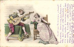 Postal Fantasia Ilustrador Mujer Trovadora