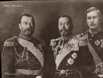 CPA Militaria Nos allies George V Nicolas II Albert Russie Russia 