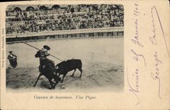CPA Corrida Course de taureaux Une pique 
