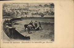 CPA Corrida Course de taureaux Descabello a la balestilla par Reverte 
