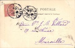 Vintage Postcard Boat Steamer Algiers Departure of the deck chair Eugene Pereire