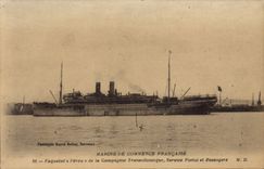 Vintage Postcard Boat Peru Steamer of the Transatlantic Company Postal service and Passengers