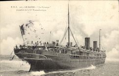 CPA Bateau Paquebot Le Havre La Provence paquebot de la Cie Transatlantique