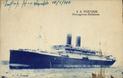 CPA Bateau Paquebot SS Porthos Messageries Maritimes