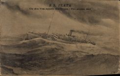 Vintage Postcard Boat Steamer SS Plata Co of the Maritime transport