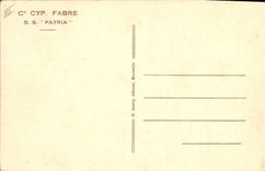 CPA Bateau Paquebot SS Patria Cie Cyp Fabre