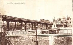 Postal Phonocarte el Sonorine París el viaducto de Passy metro CUMBRE
