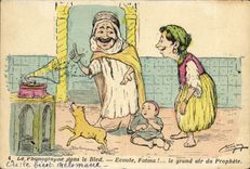 CPA Le Phonographe dans le bled Chien 