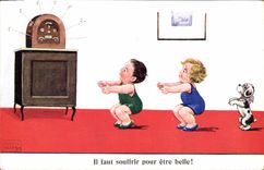 Postal De radio Niños es necesario sufrir para ser bonito perro