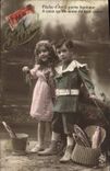 CPA Fantaisie Paques Poisson Enfants 