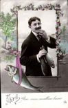 CPA Fantaisie Paques Poisson Homme 1er Avril 