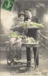 CPA Fantaisie Paques Poisson Femme 1er Avril 