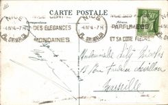 Vintage Postcard Dimensions Azure Gathering of the jasmine