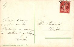 Vintage Postcard Fantasy Illustrator Honeymoon the walk downtown