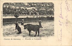 Postal Corrida Toro Corridas de toros Fuentes tiene la estocada