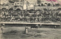 CPA Corrida Taureau Course de taureaux Pose de banderille 