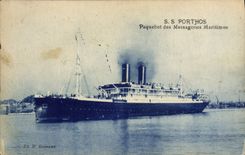 CPA Bateau Paquebot des Messsageries Maritimes SS Porthos 