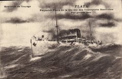 Vintage Postcard Bateau Steamer Posts Co Gle of the Maritime transport by heavy sea Plata