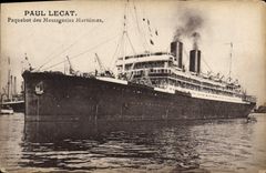 Vintage Postcard Boat Steamer of the Shipping company Paul Lecat