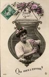Vintage Postcard Fantasy Woman Poisson April
