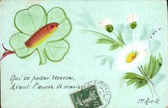 CPA Fantaisie Poisson 1er Avril 