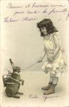CPA Fantaisie Enfant Lapin 