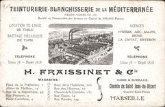 CPA Victor Hugo Publicite Teinturerie Blanchisserie de la Mediterranee Fraissinet Marseille