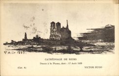 CPA Victor Hugo Cathedrale de Reims 