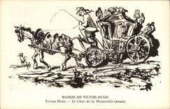 Vintage Postcard Victor Hugo the tank of monarchy