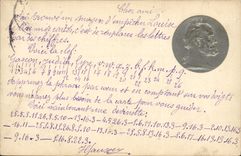 Vintage Postcard Victor Hugo Awards a medal to