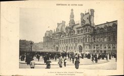 Vintage Postcard Victor Hugo Centenary the place of the town hall during the reception of the Foreign delegations