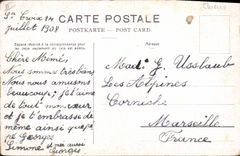 Vintage Postcard Young people Dogs of St Bernard Chien