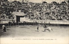 Vintage Postcard Bullfight Bullfight installation of banderillas first phase