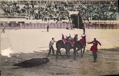 Vintage Postcard Bullfight Bullfight Al arrastre