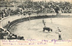 CPA Corrida Course de taureaux Arenes de Beziers Le jeu du manteau 