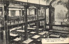 Vintage Postcard Bateau Interior Steamer of the Deck chair Paris Dining room 1st classes