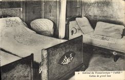 CPA Bateau Paquebot Interieur du Transatlantique Paris Cabine de grand luxe 