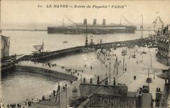 CPA Bateau Paquebot Le Havre Entree du paquebot Paris 