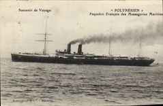 Vintage Postcard Boat Polynesian Steamer of the Shipping company