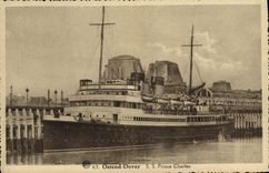 Vintage Postcard Boat Steamer SS Prince Charles Ostend Dover