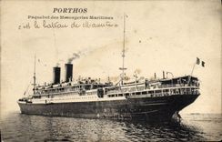 CPA Bateau Paquebot Porthos Messageries Maritimes 